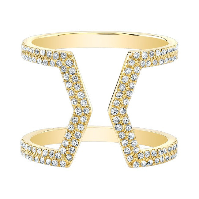 14KT Yellow Gold Diamond Cinder Ring