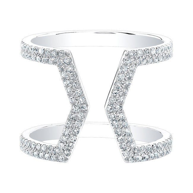 14KT White Gold Diamond Cinder Ring
