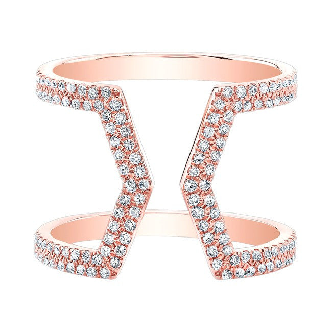 14KT Rose Gold Diamond Cinder Ring