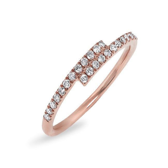 14KT Rose Gold Diamond Ridge Ring