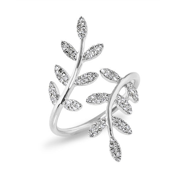14KT White Gold Diamond Ivy Ring