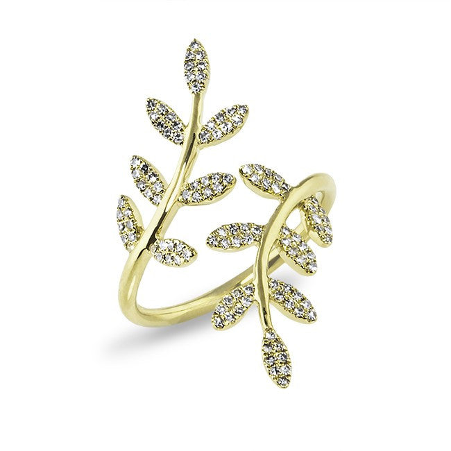 14KT Yellow Gold Diamond Ivy Ring