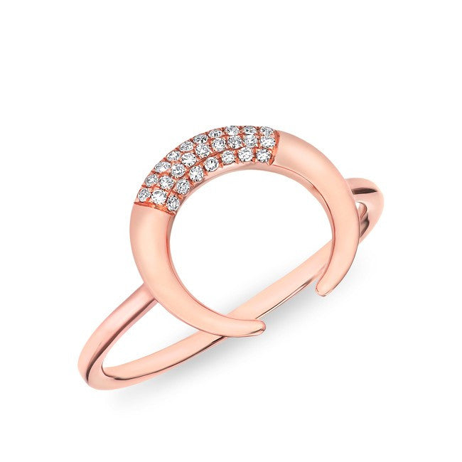 14KT Rose Gold Diamond Mini Taureau Ring