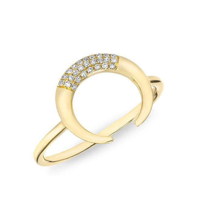 14KT Yellow Gold Diamond Mini Taureau Ring