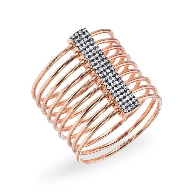 14KT Rose Gold and Oxidized Diamond Slink Ring