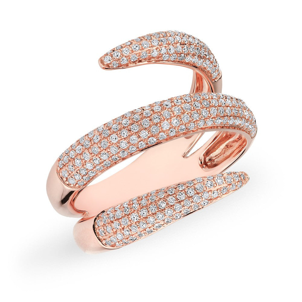 14KT Rose Gold Diamond Claw Wrap Diamond Ring