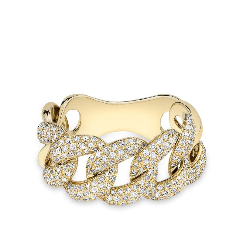 14KT Yellow Gold Luxe Light Diamond Chain Link Ring