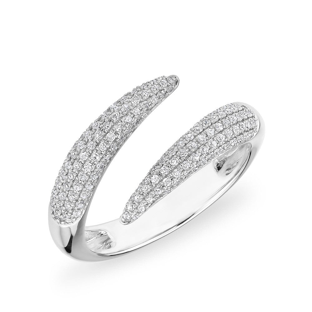 14KT White Gold Diamond Horn Embrace Ring