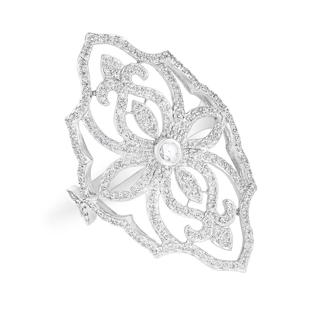 14KT White Gold Diamond Manoir Ring