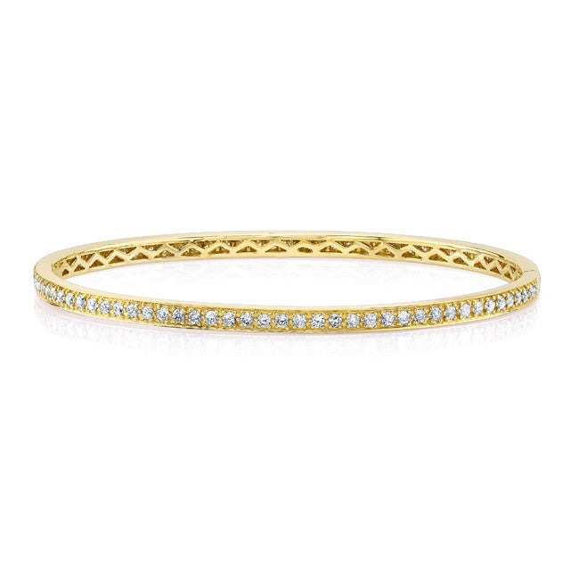 14KT Yellow Gold Diamond Shine Bangle Bracelet