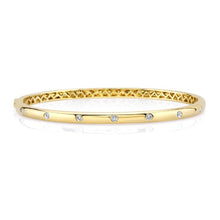 14KT Yellow Gold Glisten Half Diamond Bangle Bracelet
