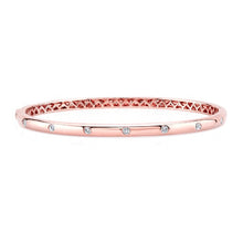 14KT Rose Gold Glisten Half Diamond Bangle Bracelet