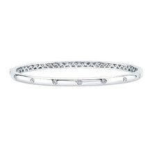 14KT White Gold Glisten Half Diamond Bangle Bracelet
