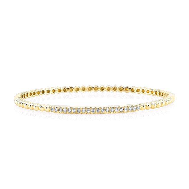 14KT Yellow Gold Diamond Ball Bangle Bracelet