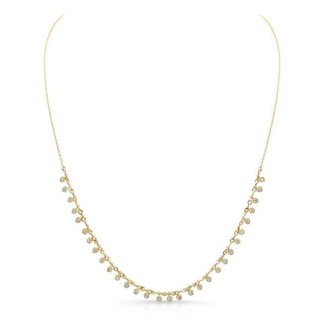 14KT Yellow Gold Diamond Multi Circle Necklace