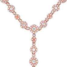 14KT Rose Gold Diamond Bezel Pave Lariat Necklace