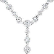 14KT White Gold Diamond Bezel Pave Lariat Necklace