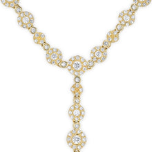 14KT Yellow Gold Diamond Bezel Pave Lariat Necklace