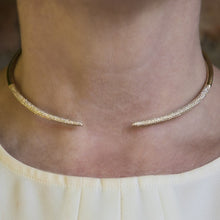 14KT Yellow Gold Diamond Horn Choker Necklace
