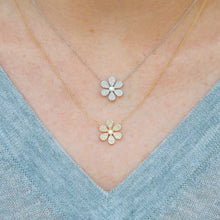 14KT Rose Gold Diamond Daisy Flower Necklace