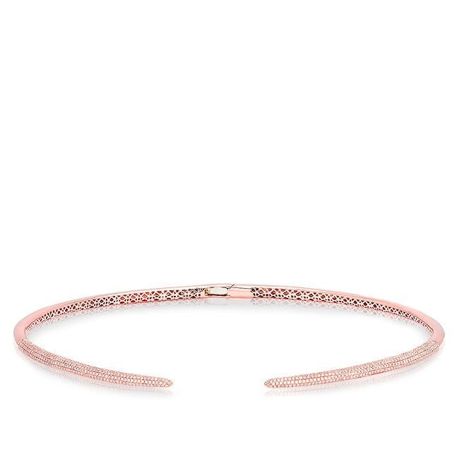 14KT Rose Gold Diamond Horn Choker Necklace