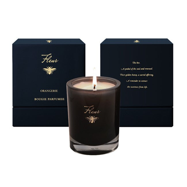 Fleur Single Wick Candle - Cuir Noir Collection