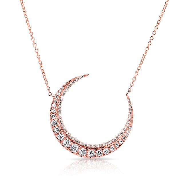 14KT Rose Gold Luxe Diamond Lunar Necklace