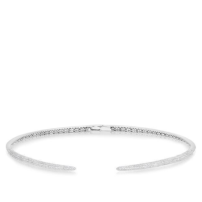 14KT White Gold Diamond Horn Choker Necklace