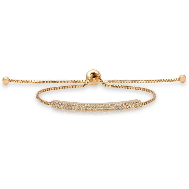 14KT Yellow Gold Diamond Bar Tie Back Bracelet