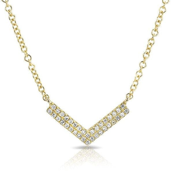 14KT Yellow Gold Diamond Mini Chevron Necklace