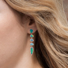 14KT Rose Gold Opal Diamond 5 Drop Geometric Earrings