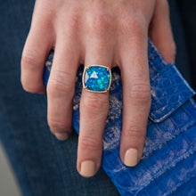 14KT Rose Gold Opal Diamond Cocktail Ring