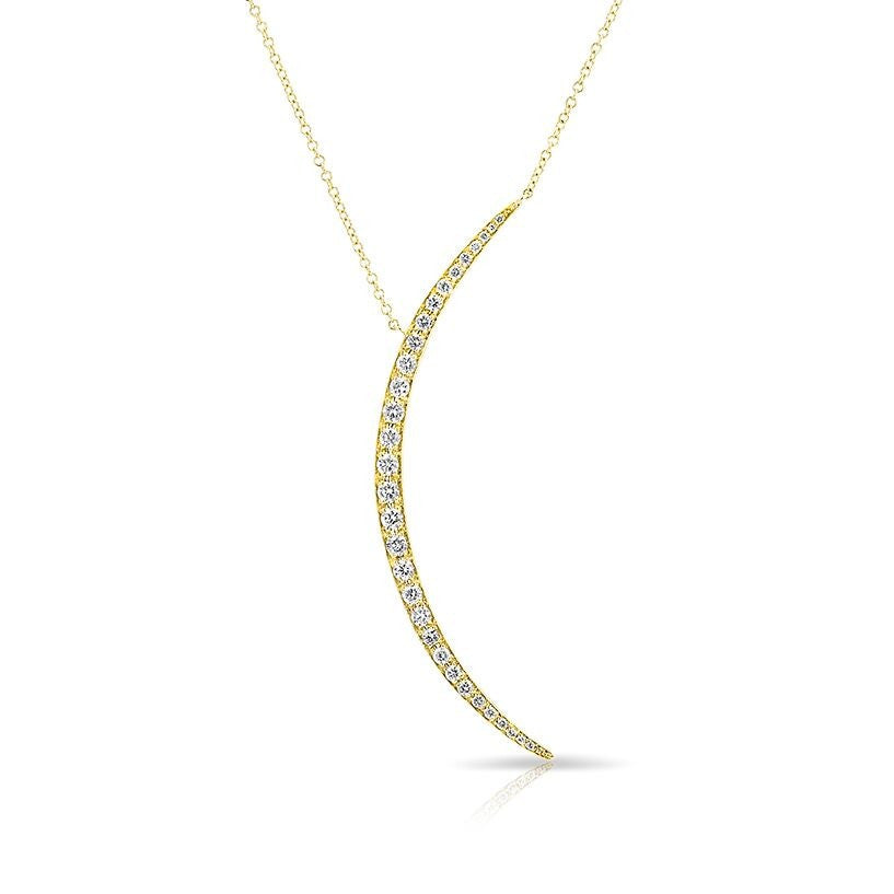 14KT Yellow Gold Diamond Lullaby Moon Necklace