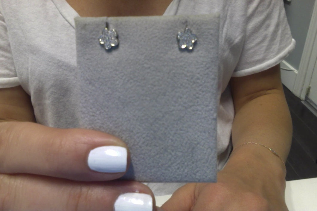 14KT White Gold Mini Flower Stud Earrings