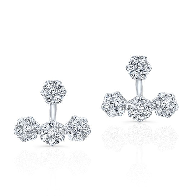 18KT White Gold Diamond Shari Floating Earrings