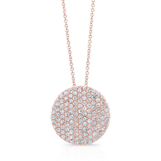 14KT Rose Gold Diamond Luxe Disc Necklace