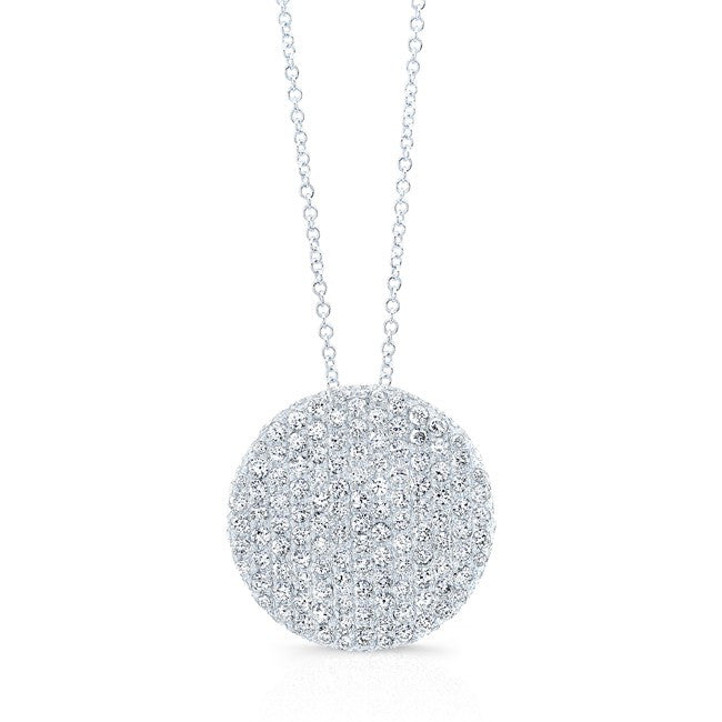 14KT White Gold Diamond Luxe Disc Necklace