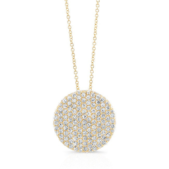 14KT Yellow Gold Diamond Luxe Disc Necklace