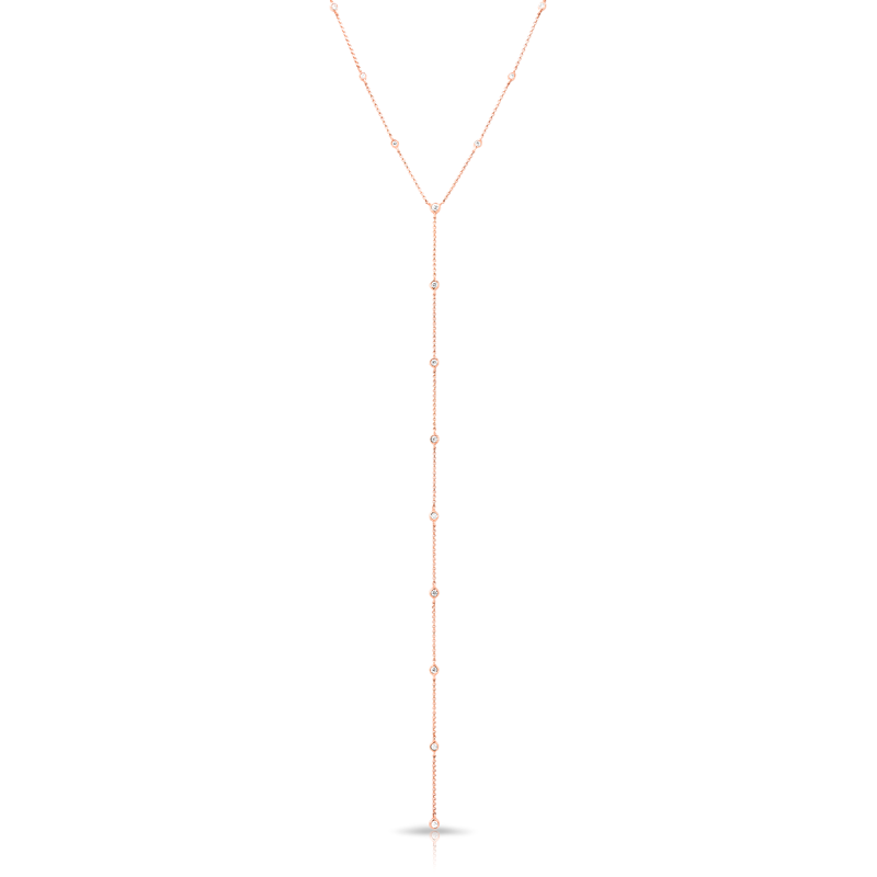14KT Rose Gold Diamond Lauren Lariat Necklace