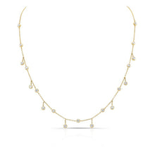 14KT Yellow Gold Diamond Bezel Set Trickle Necklace