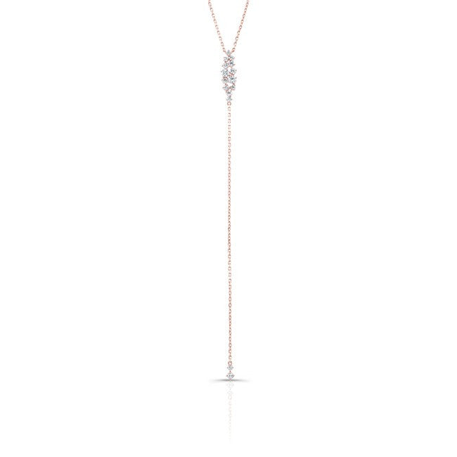 14KT Rose Gold Diamond Lace Lariat Necklace