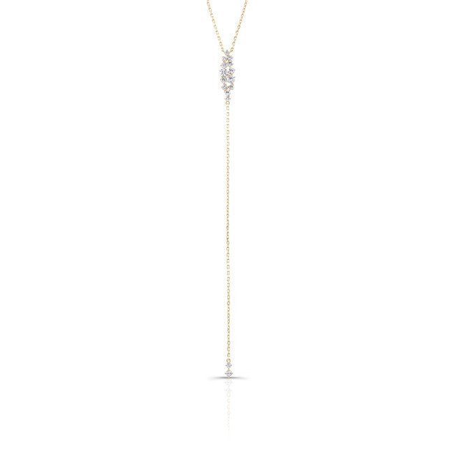 14KT Yellow Gold Diamond Lace Lariat Necklace