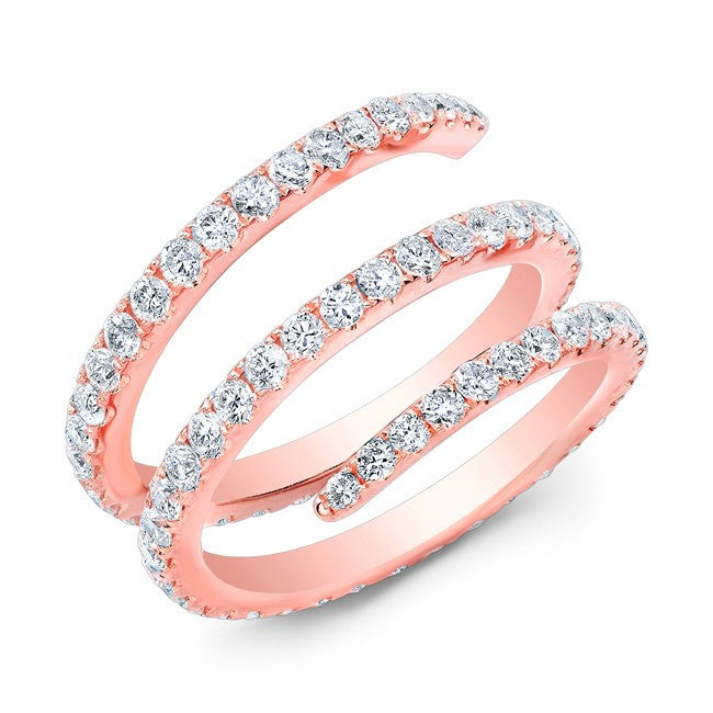 14KT Rose Gold Diamond Spring Ring