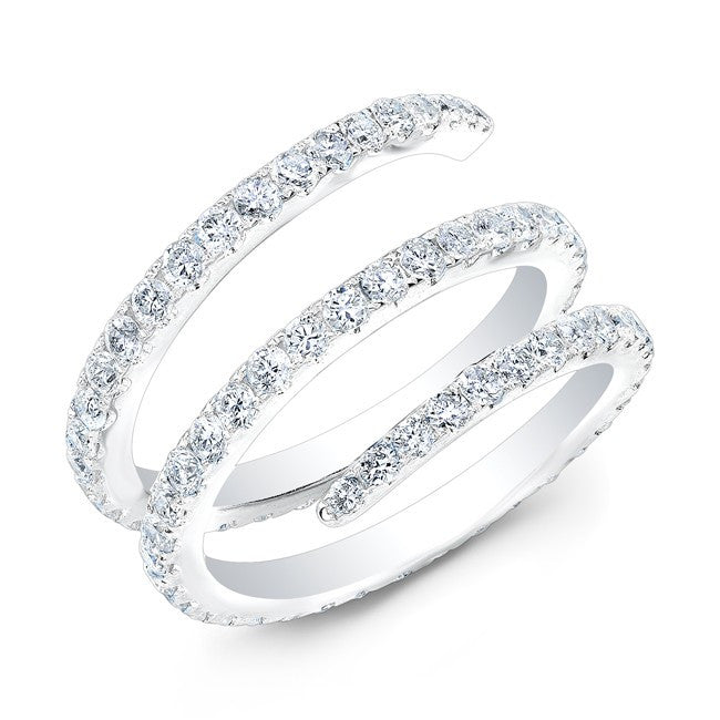 14KT White Gold Diamond Spring Ring