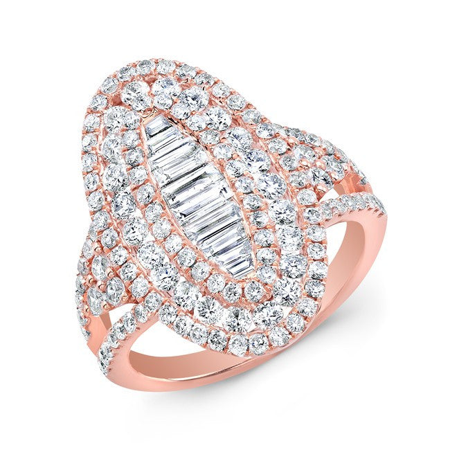 14KT Rose Gold Baguette Diamond Era Ring
