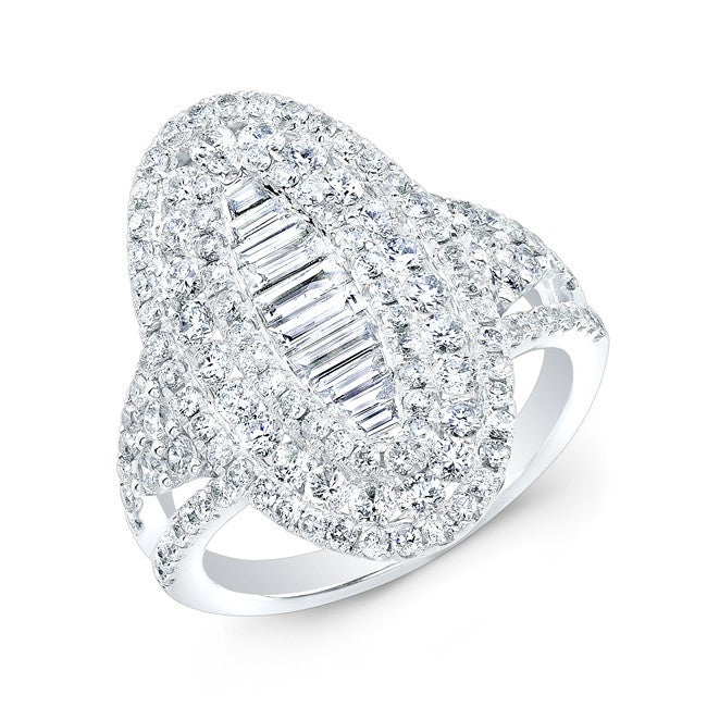 14KT White Gold Baguette Diamond Era Ring