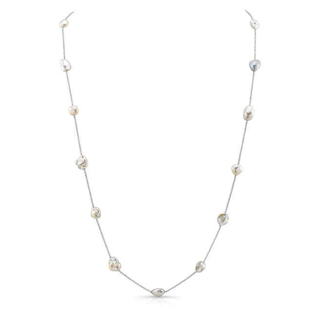 White Pearl Small Chain Necklace