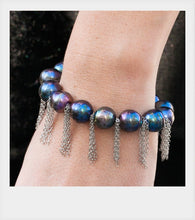 Peacock Pearl Bracelet with Sterling Silver Fringe Chain