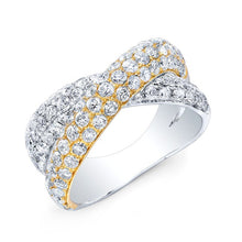 14KT Yellow And White Gold Diamond Twist Ring
