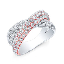 14KT Rose And White Gold Diamond Twist Ring